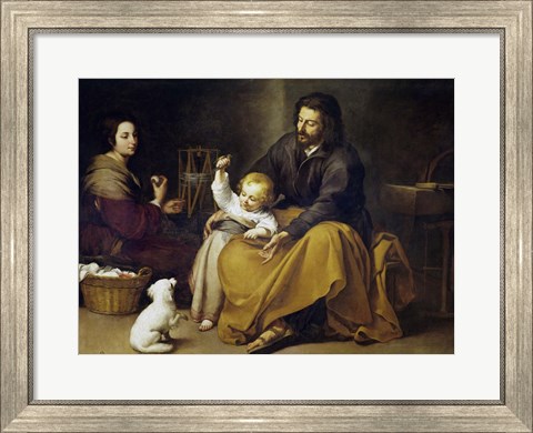 Framed Holy Family with a Small Bird Print
