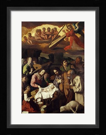 Framed Adoration of the Shepherds, 1638 Print