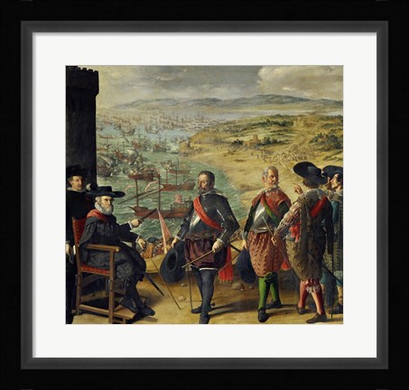 Framed Defense of Cadiz Against the English (1625) Print