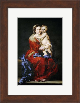 Framed Virgin with the Rosary, 1650 Print