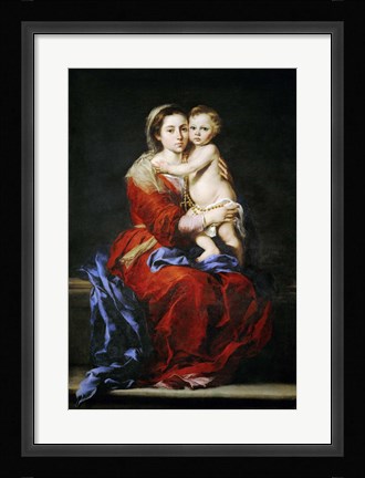 Framed Virgin with the Rosary, 1650 Print