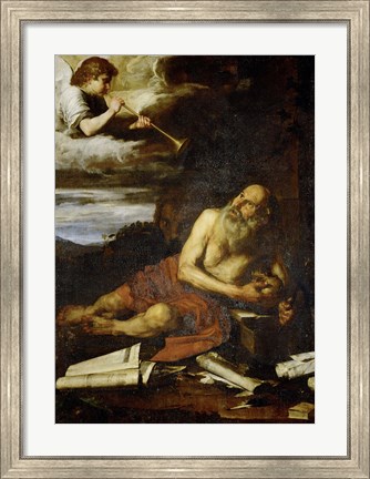 Framed Saint Jerome with the Angel of the Last Judgement Print