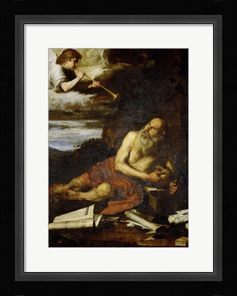 Framed Saint Jerome with the Angel of the Last Judgement Print