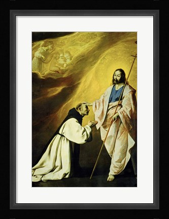 Framed Apparition of Jesus Christ (Vision of Brother Andrés Salmerón) Print