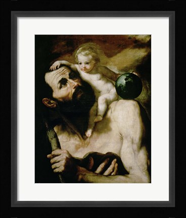 Framed Saint Christopher,1637 Print