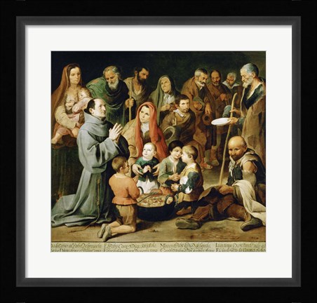 Framed Saint Diego of Alcala Feeds the Poor Print