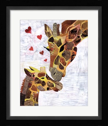 Framed Sweet Giraffes Print