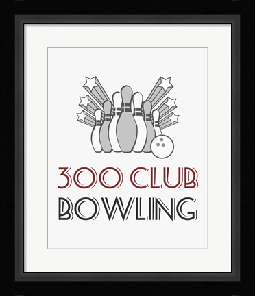 Framed 300 Club Bowling Print
