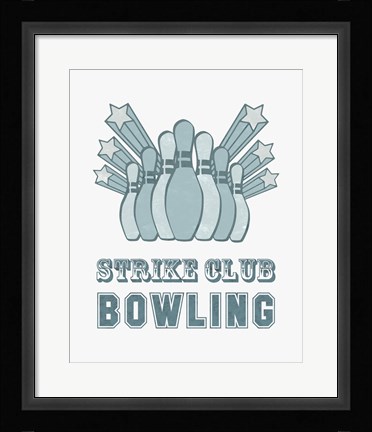 Framed Strike Club Bowling Print