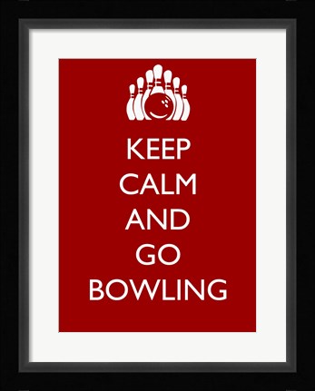 Framed Keep Calm and Go Bowling Print