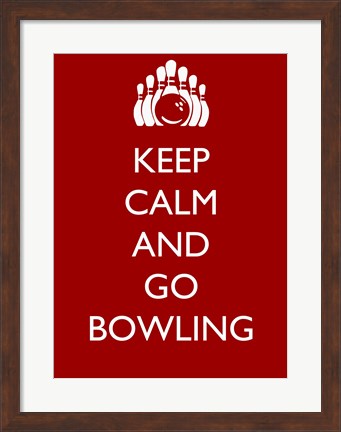 Framed Keep Calm and Go Bowling Print