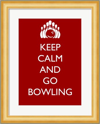 Framed Keep Calm and Go Bowling Print