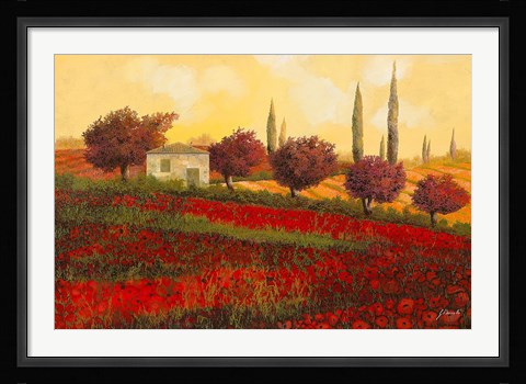 Framed Papaveri Toscana II Print