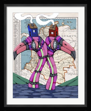 Framed Keeping Our Heads Above Too Print