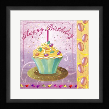 Framed Cupcake Holidays I Print
