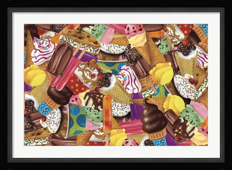 Framed Ice Cream Collage Print