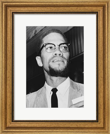 Framed Malcolm X at Queens Court Print
