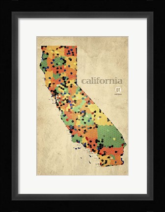 Framed California County Map Print