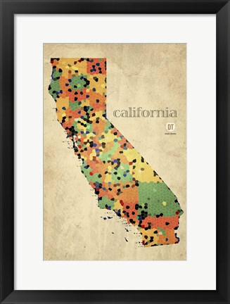 Framed California County Map Print
