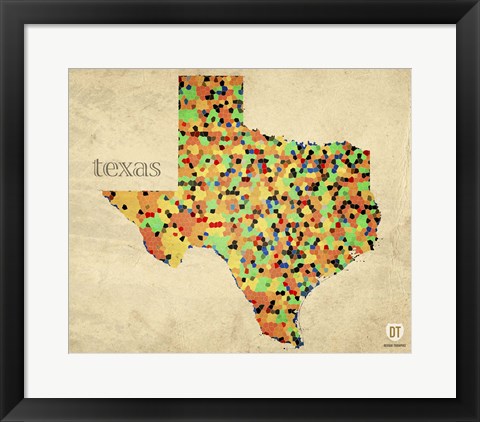Framed Texas County Map Print