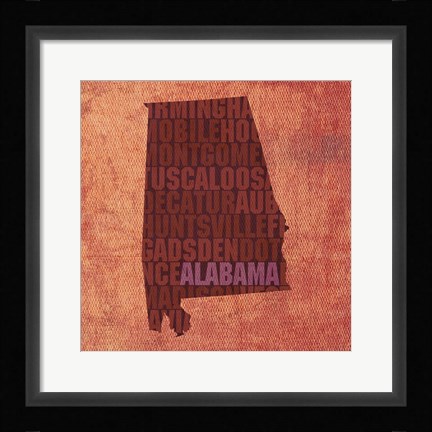 Framed Alabama State Words Print