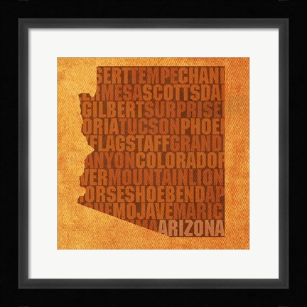 Framed Arizona State Words Print
