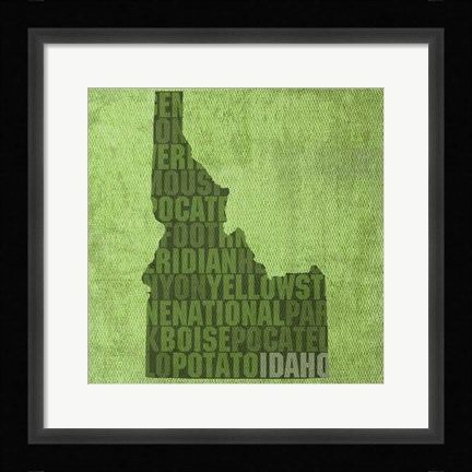 Framed Idaho State Words Print