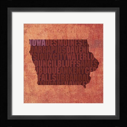Framed Iowa State Words Print