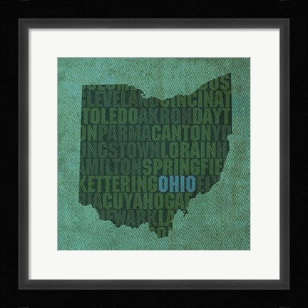 Framed Ohio State Words Print