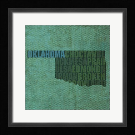 Framed Oklahoma State Words Print