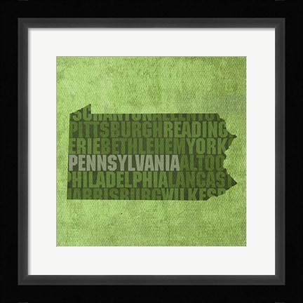 Framed Pennsylvania State Words Print