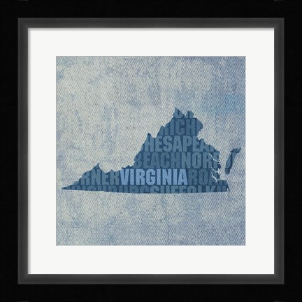 Framed Virginia State Words Print