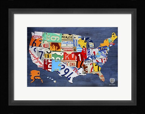 Framed USA Map II Print