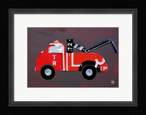 Framed Tow Truck Print