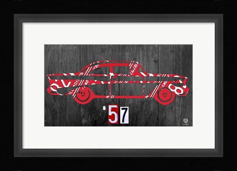 Framed 57 Chevy License Plate Art Print