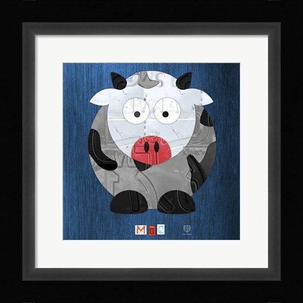 Framed Moo The Cow Print