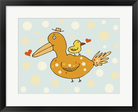 Framed Bird And Baby Print