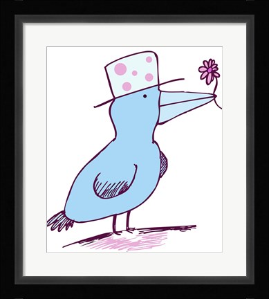 Framed Flower Bird Print