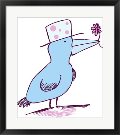 Framed Flower Bird Print