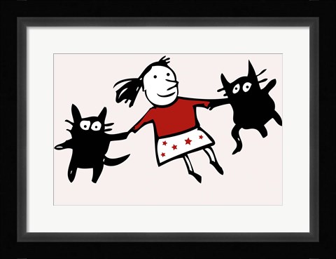 Framed Dancing Cats Print