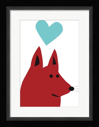 Framed Happy Red Dog Print
