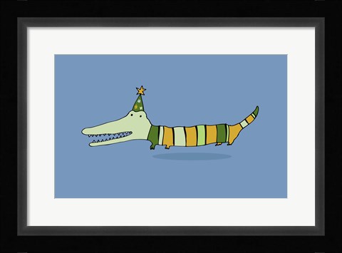Framed Stripy Crocodile Print