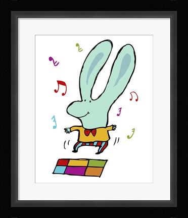 Framed Disco Bunny Print