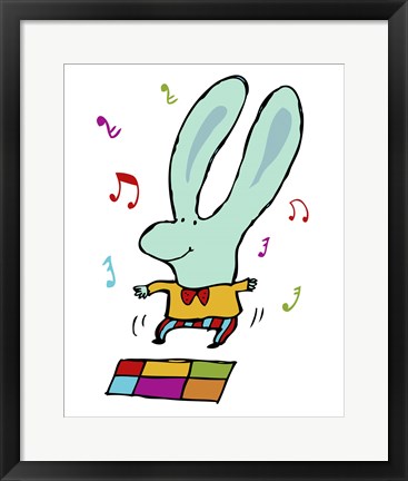 Framed Disco Bunny Print
