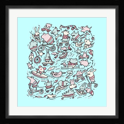 Framed Lovely Little Animals Print