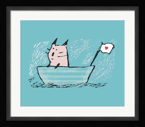 Framed Sweet Sailor Cat Print