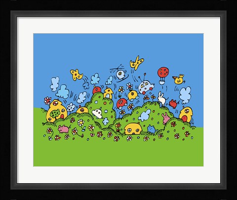 Framed Tiny Summer Town Print