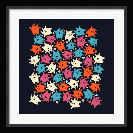 Framed Tiny Tumbling Kittens Print