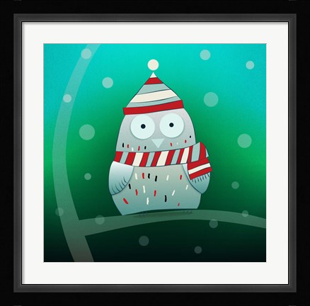 Framed Owl In Tree Print