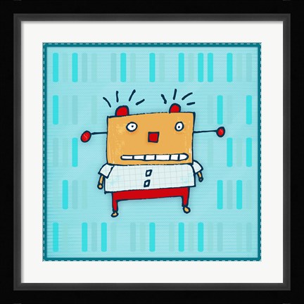 Framed Yellow Robot Print